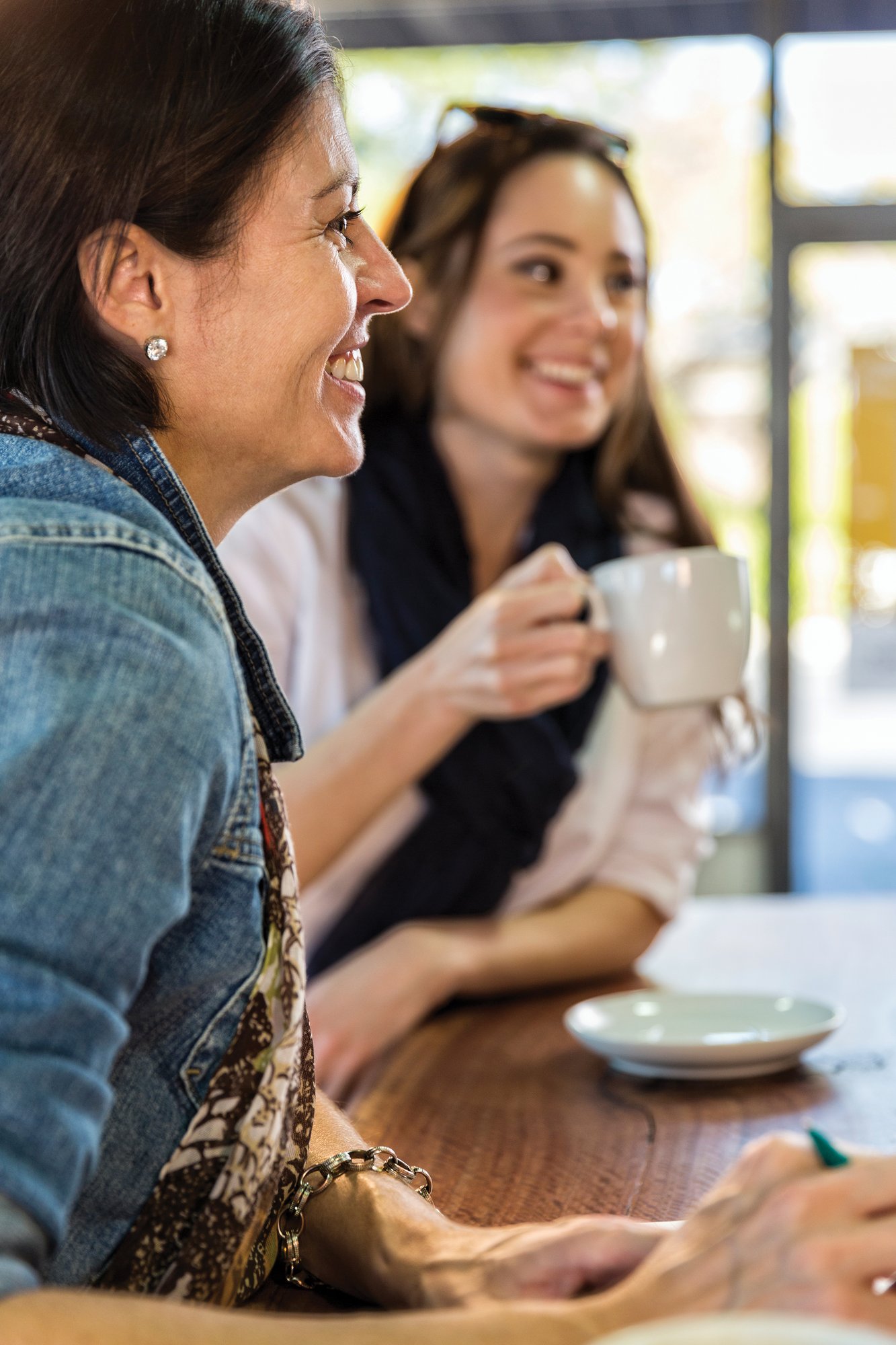 Two women having a coffee.