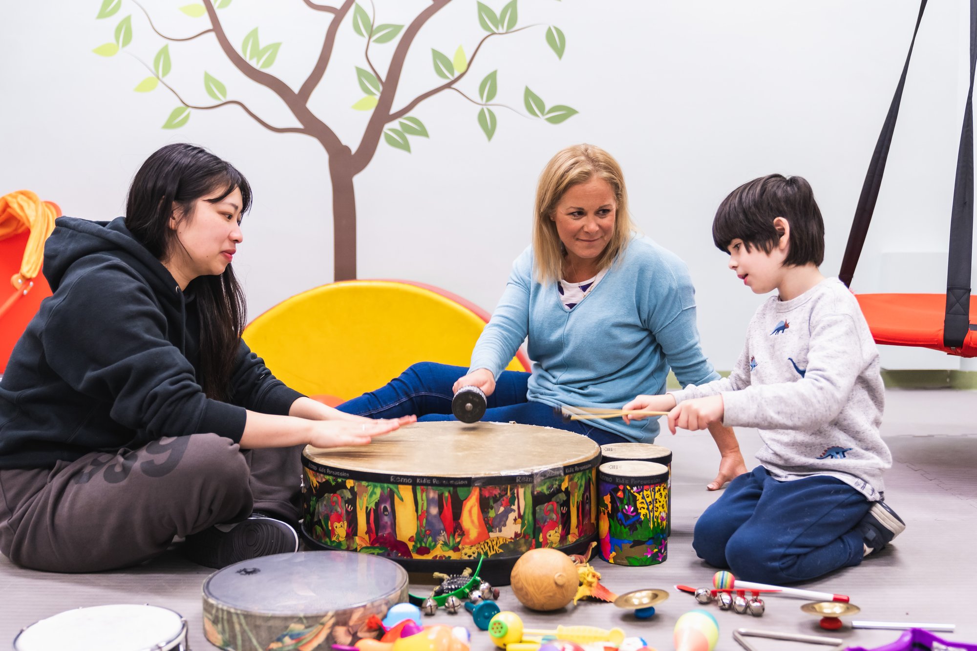 A group playing musical instruments